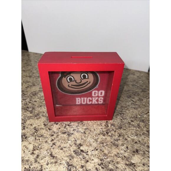 Ohio State Buckeyes Piggy Bank NCAA Officially Licensed Brutus Dollar Coin Box - Picture 2 of 7